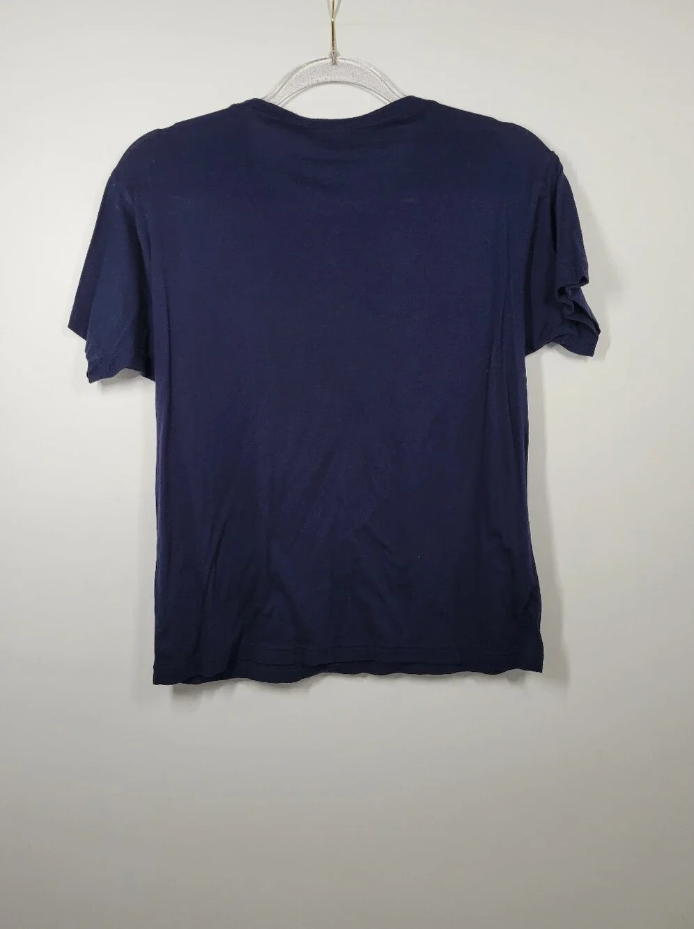 J Crew Navy Blue Teal Lace Cotton Short Sleeve Shirt Women Size Medium